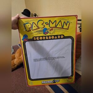 New Pac Man Arcade Dry Erase Metal Scoreboard Sign With Accessories And Hardware